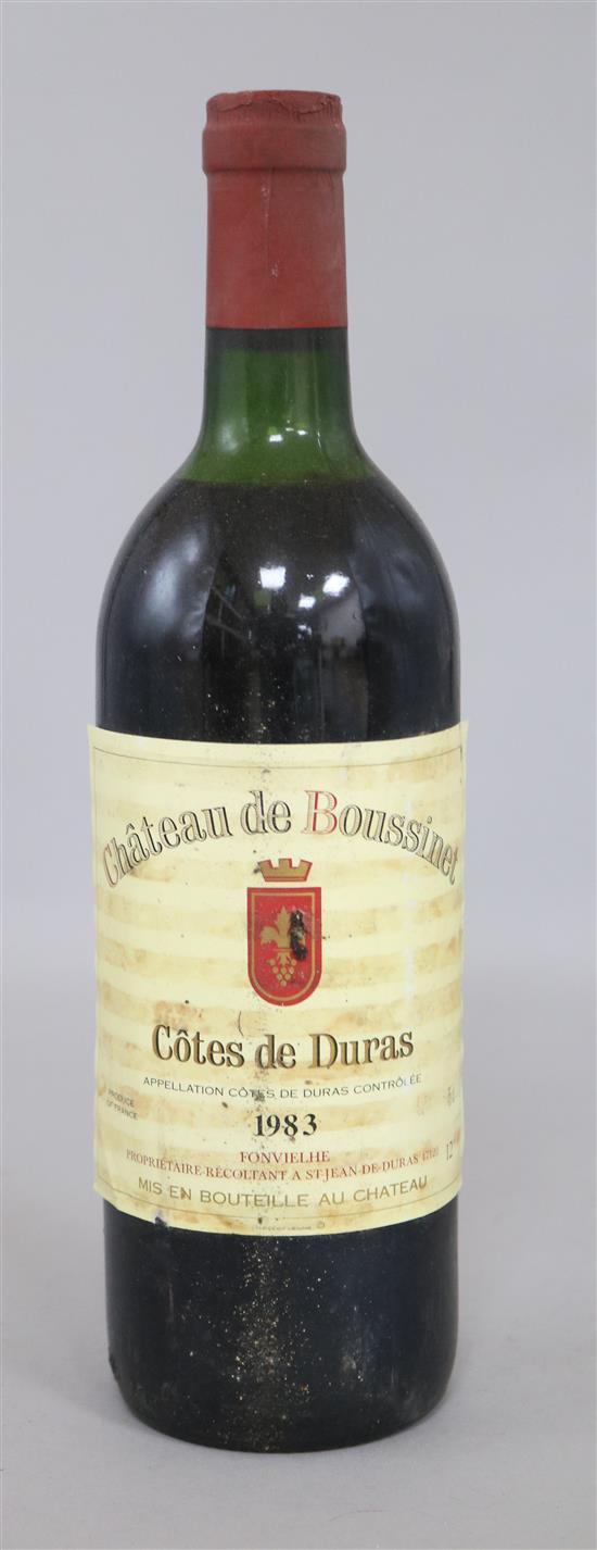 Twenty six bottles of Chateau de Boussinet, Cotes de Duras, 1983.